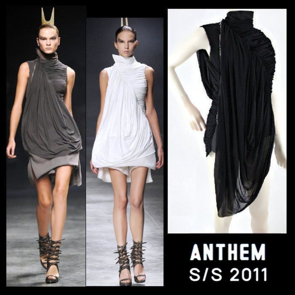 Vintage RICK OWENS Gothic Glam Black Tunic Top 2011 Spring RUNWAY